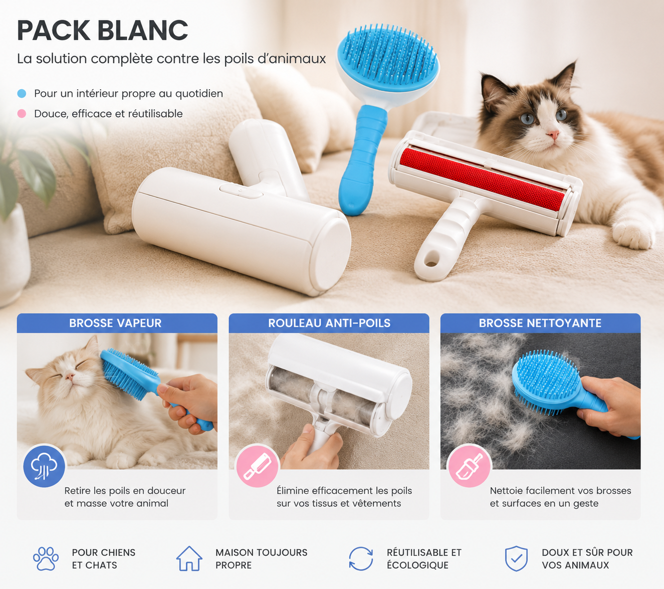 Brosse Anti Poils animaux PawClean – Image 3
