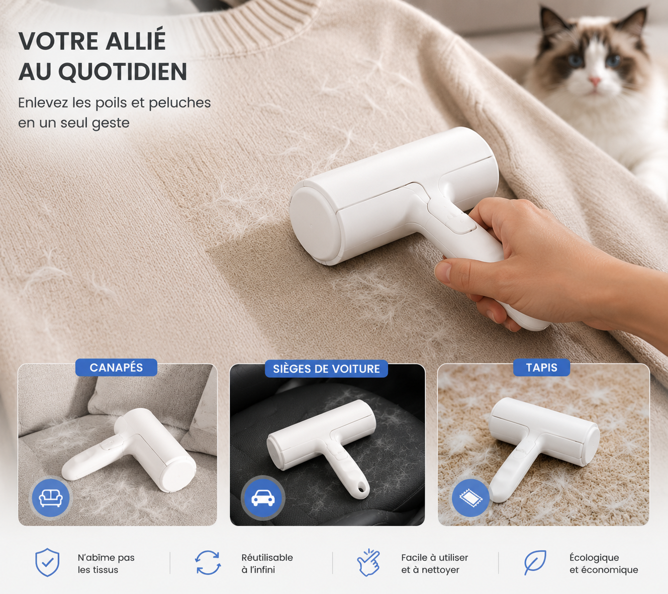 Brosse Anti Poils animaux PawClean – Image 4