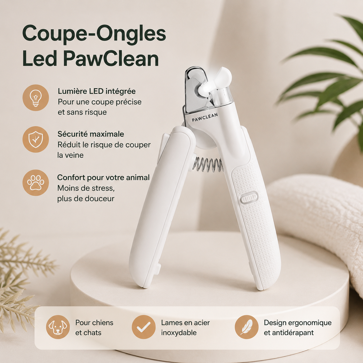 Coupe Ongles chien LED PawClean